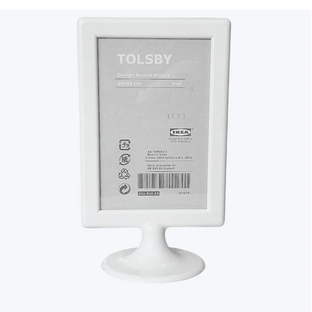 IKEA TOLSBY 4x6 Picture Frame White Double Sided Henrik Preutz NEW old stock VTG